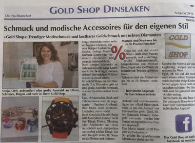 Berichterstattung über den Gold Shop aus Dinslaken